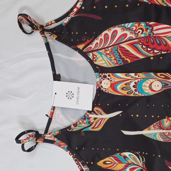 Medium LOVEU.DEAR BLACK MULTI Blouson Tank Top - Picture 9 of 9